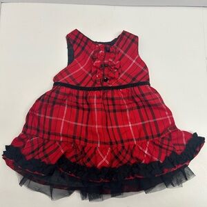 Koala Kids Red and Black Plaid Dress